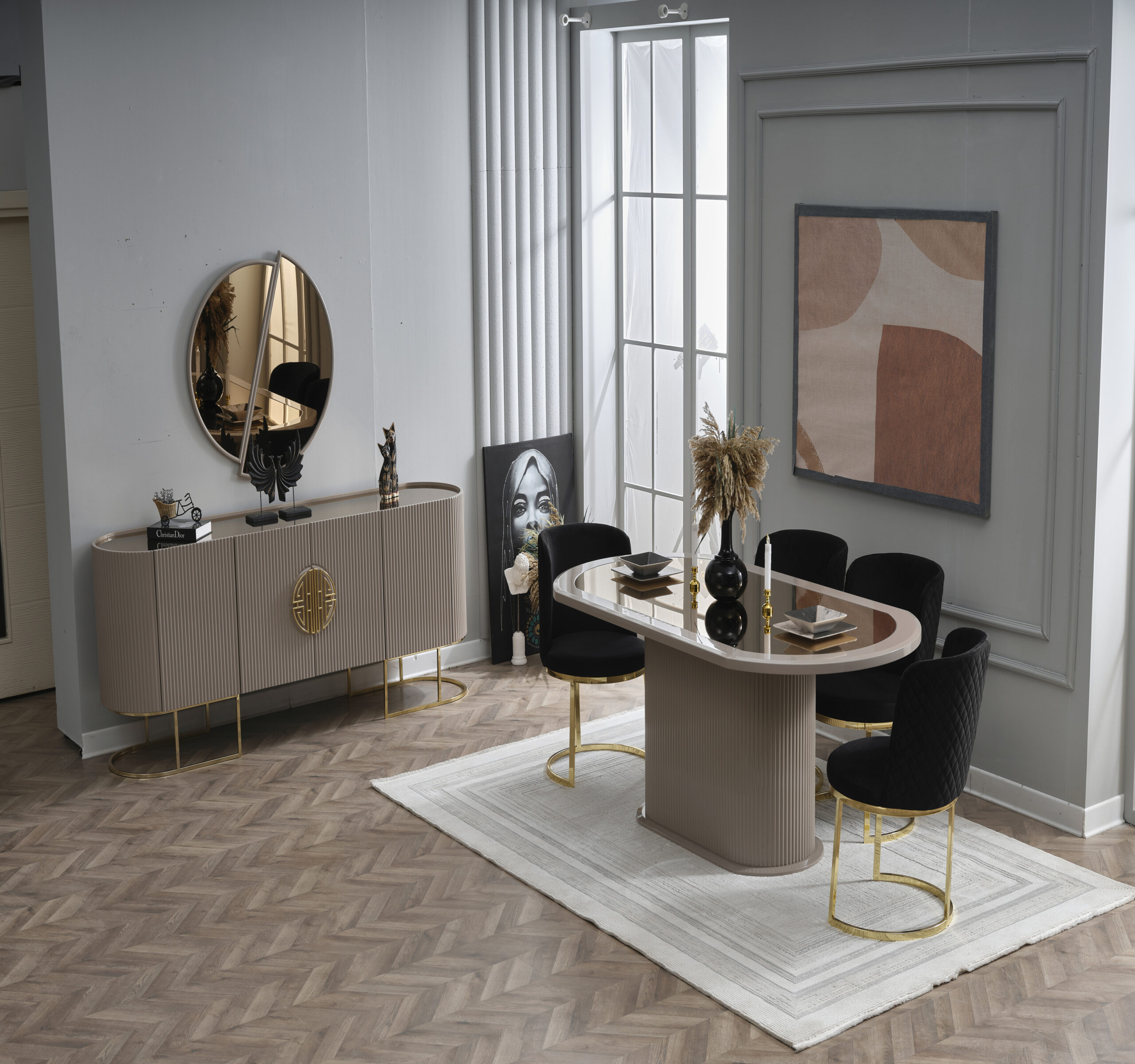 GO-komplette Esszimmer Cappuccino